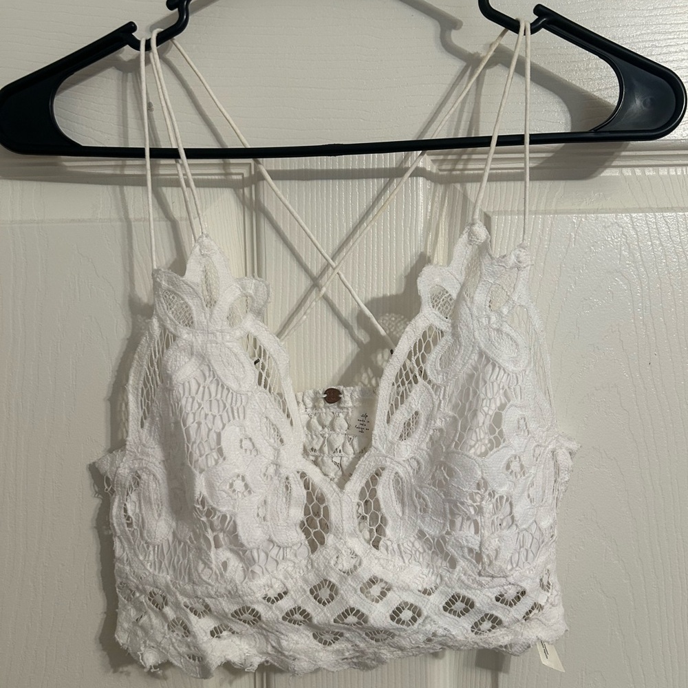 Free People White Lace Bralette